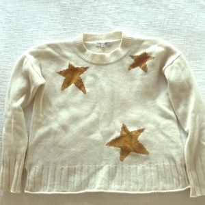 White Madewell sweater with gold stars